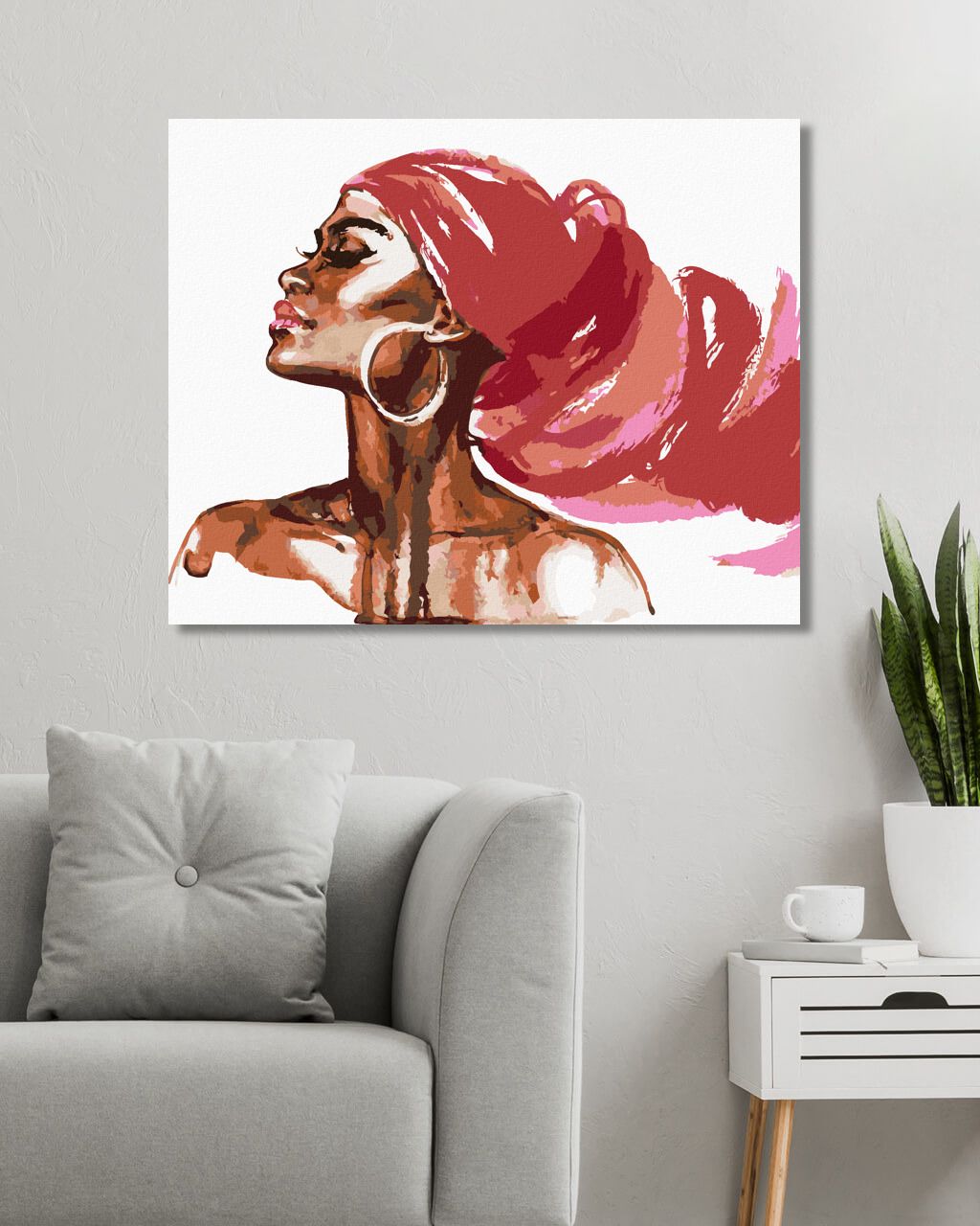 zuty Malování podle čísel - NÁDHERNÁ AFRICKÁ ŽENA - Rozměr: 40x50 cm, Rámování: Varianta: vypnuté plátno na rám - obrázek 6