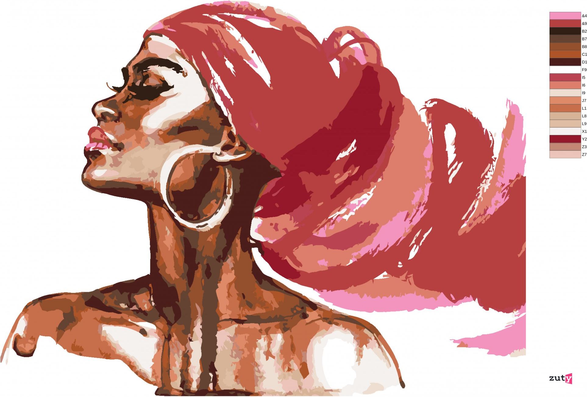 zuty Malování podle čísel - NÁDHERNÁ AFRICKÁ ŽENA - Rozměr: 40x50 cm, Rámování: Varianta: vypnuté plátno na rám - obrázek 10