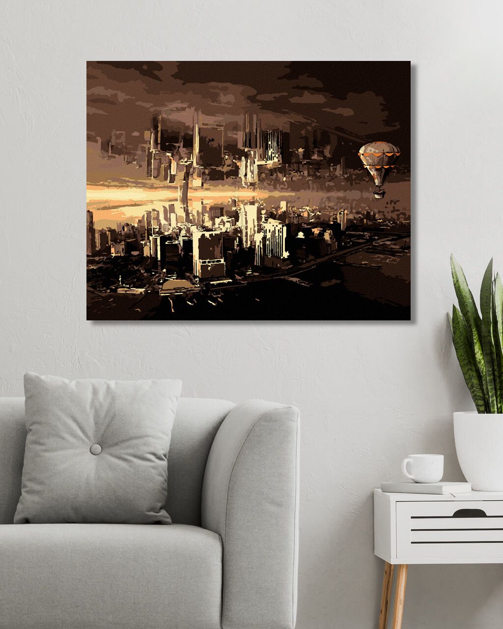 zuty Malování podle čísel - MĚSTO V ODRAZE - Rozměr: 40x50 cm, Rámování: Varianta: vypnuté plátno na rám - obrázek 3