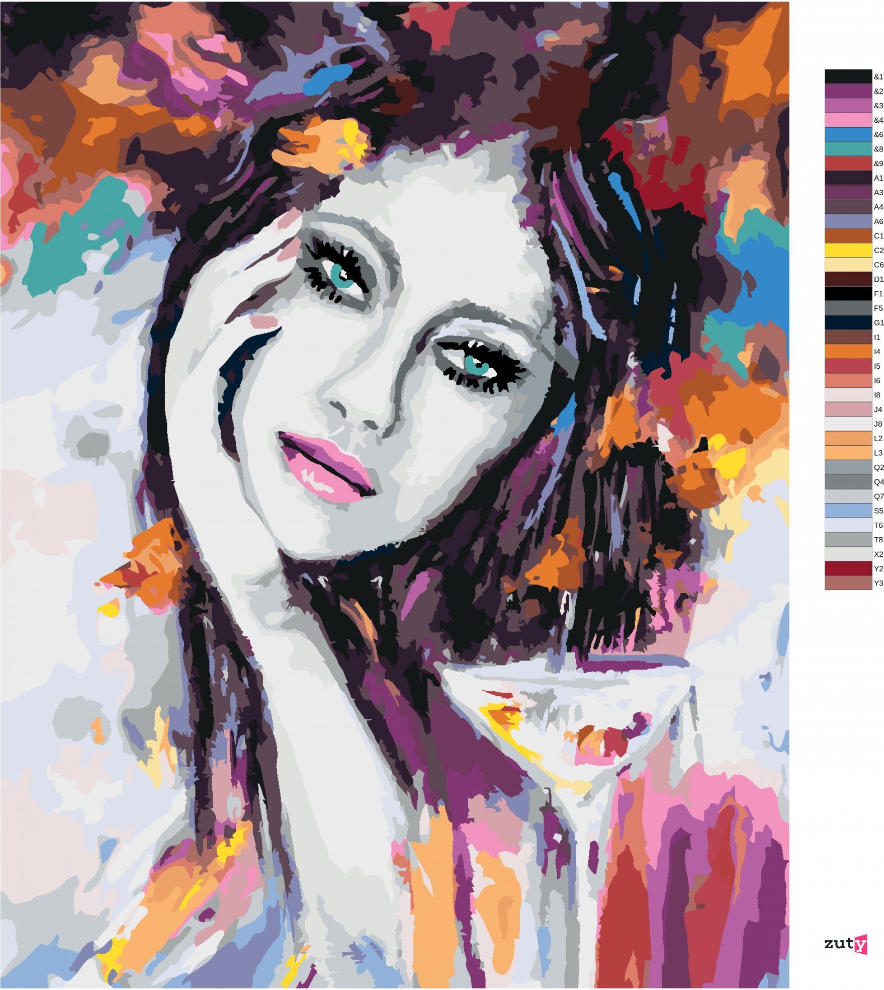 zuty Malování podle čísel - ABSTRAKTNÍ ŽENA S KOKTEJLEM - Rozměr: 40x50 cm, Rámování: Varianta: vypnuté plátno na rám - obrázek 10