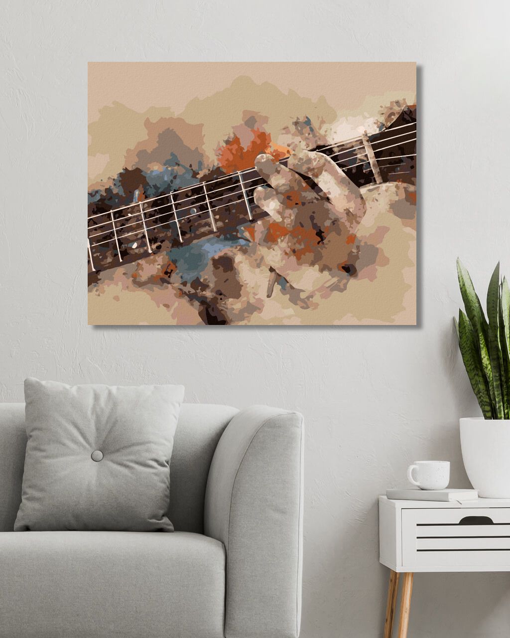 zuty Malování podle čísel - KYTARISTA HRAJÍCÍ NA KYTARU - Rozměr: 40x50 cm, Rámování: Varianta: bez rámu a bez vypnutí plátna - obrázek 2