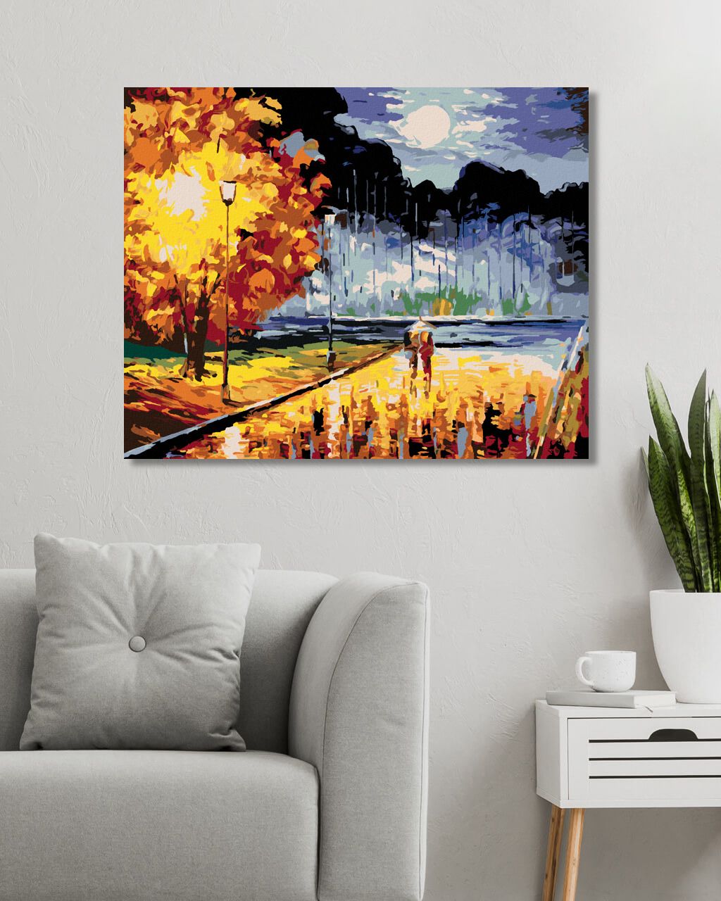 zuty Malování podle čísel - MILENCI NA VEČERNÍ PROCHÁZCE - Rozměr: 40x50 cm, Rámování: Varianta: vypnuté plátno na rám - obrázek 8