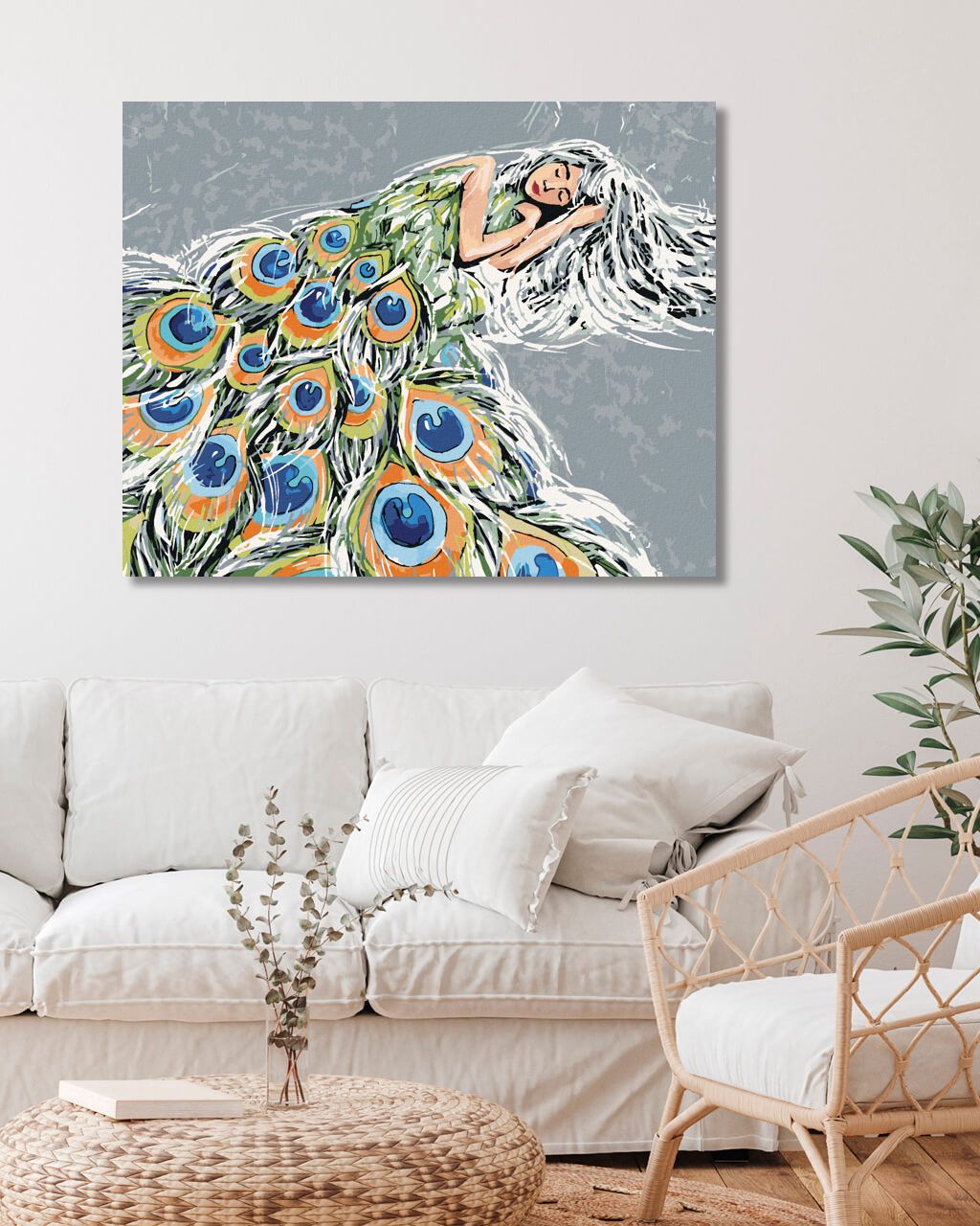 zuty Malování podle čísel - PAVÍ ŽENA - Rozměr: 40x50 cm, Rámování: Varianta: vypnuté plátno na rám - obrázek 9