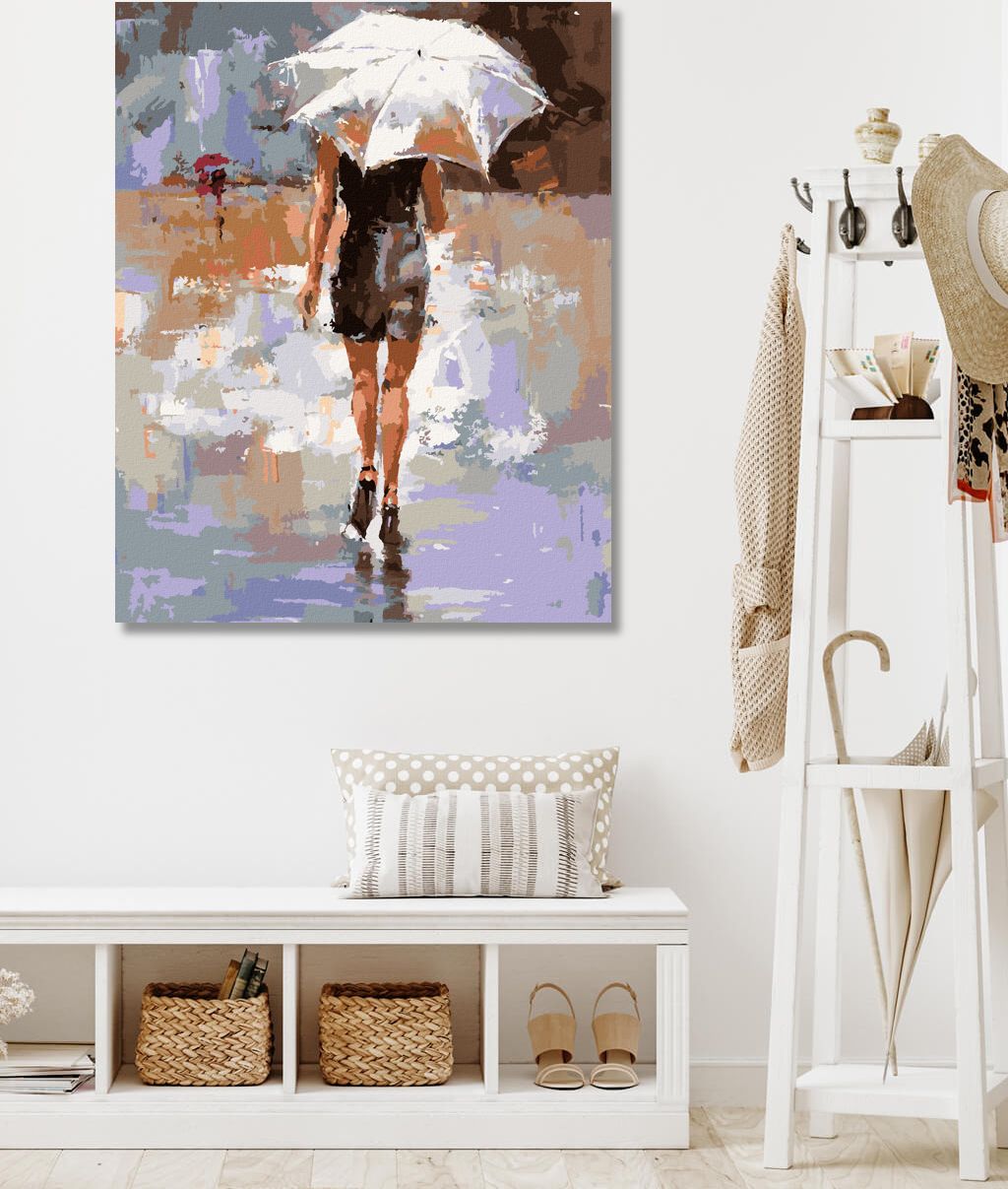 zuty Malování podle čísel - DÍVKA S BÍLÝM DEŠTNÍKEM - Rozměr: 40x50 cm, Rámování: Varianta: vypnuté plátno na rám - obrázek 7
