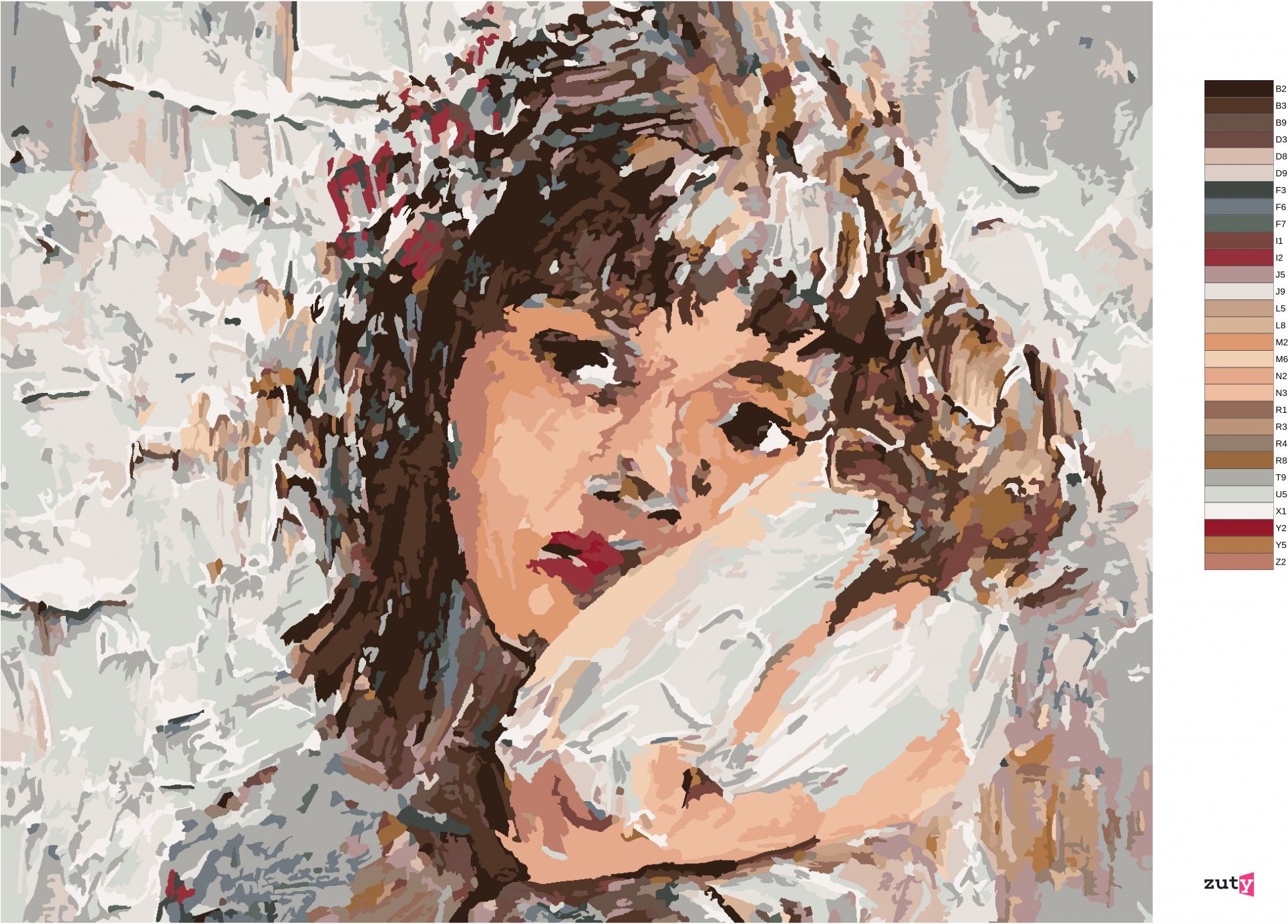 zuty Malování podle čísel - DÍVKA S KVĚTINAMI VE VLASECH - Rozměr: 40x50 cm, Rámování: Varianta: bez rámu a bez vypnutí plátna - obrázek 10