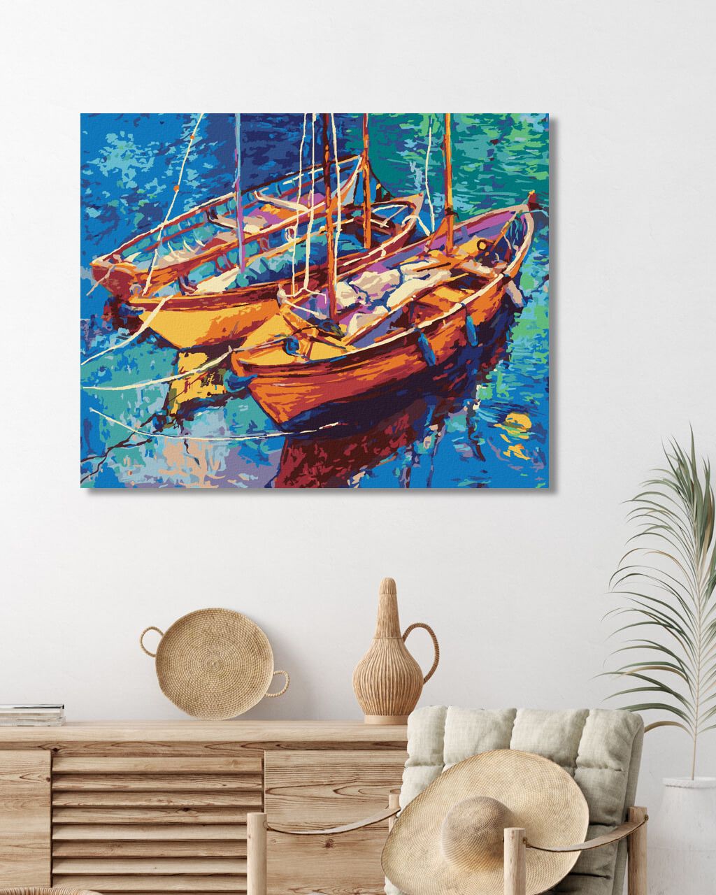 zuty Malování podle čísel - LODIČKY NA VODĚ - Rozměr: 40x50 cm, Rámování: Varianta: bez rámu a bez vypnutí plátna - obrázek 6