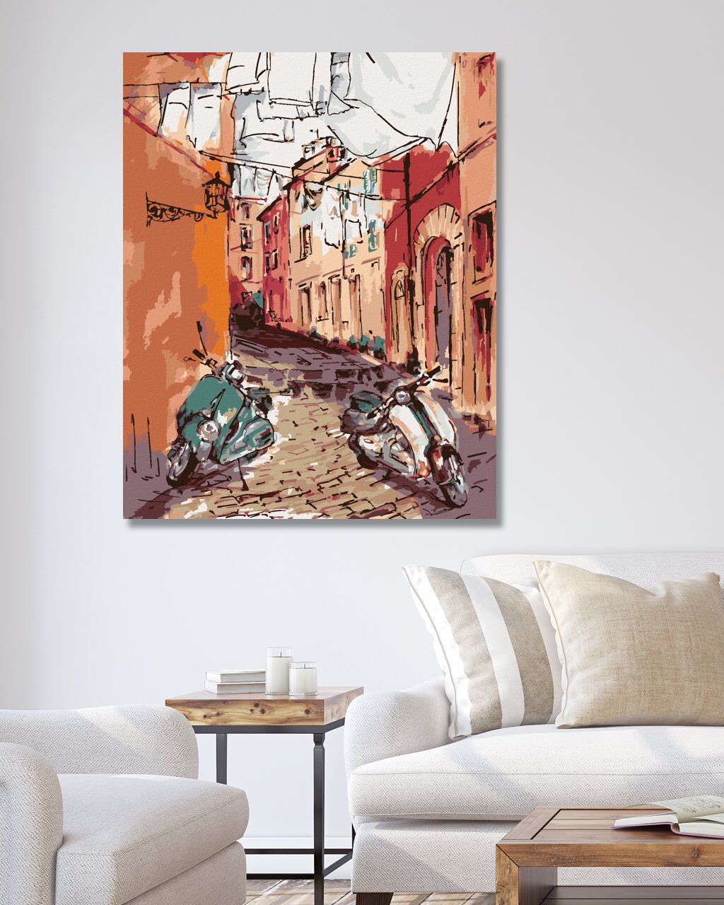 zuty Malování podle čísel - SKÚTRY V ULIČCE - Rozměr: 40x50 cm, Rámování: Varianta: vypnuté plátno na rám - obrázek 8