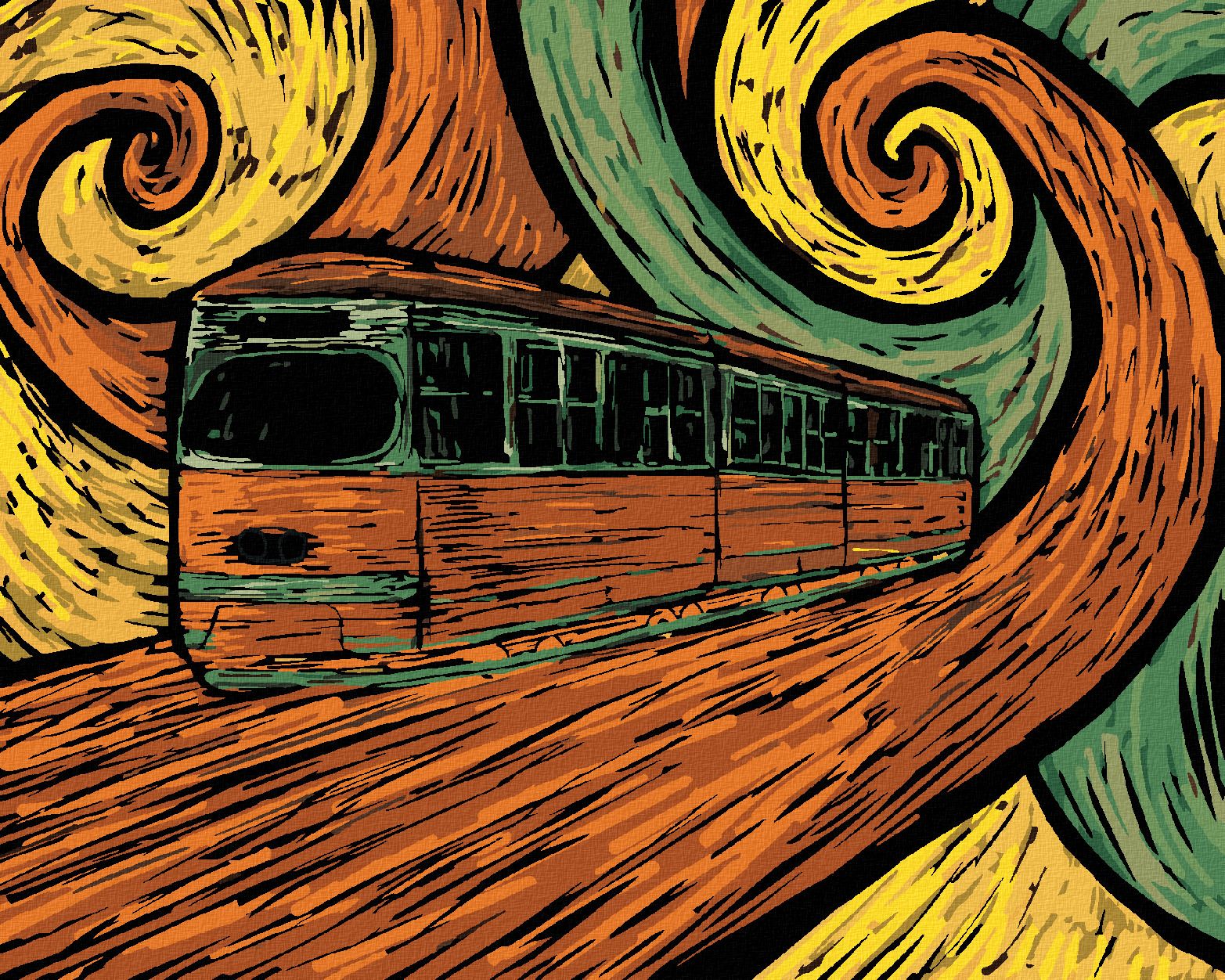 zuty Malování podle čísel - TRAMVAJ V IMPRESIONISTICKÉM STYLU - Rozměr: 40x50 cm, Rámování: Varianta: vypnuté plátno na rám - obrázek 1