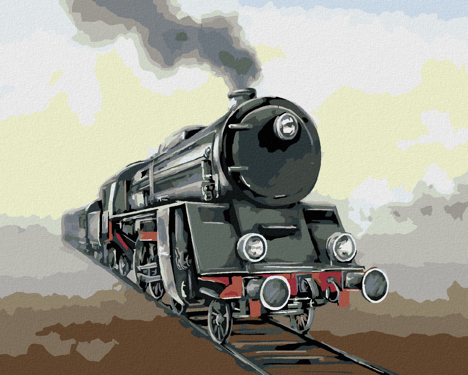 zuty Malování podle čísel - STARÁ LOKOMOTIVA II - Rozměr: 40x50 cm, Rámování: Varianta: vypnuté plátno na rám - obrázek 1