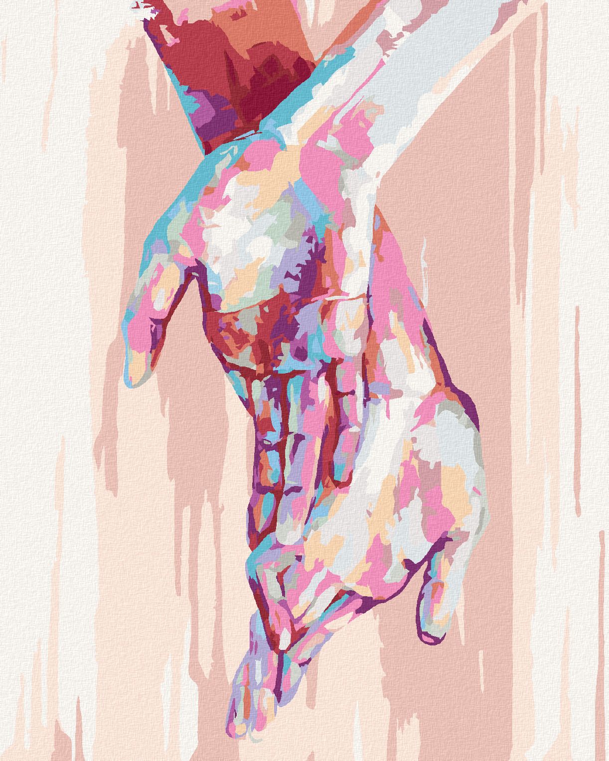 zuty Malování podle čísel - ABSTRAKTNÍ DLANĚ II - Rozměr: 40x50 cm, Rámování: Varianta: vypnuté plátno na rám - obrázek 1
