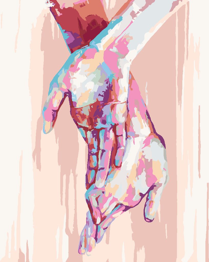 zuty Malování podle čísel - ABSTRAKTNÍ DLANĚ II - Rozměr: 40x50 cm, Rámování: Varianta: vypnuté plátno na rám - obrázek 3