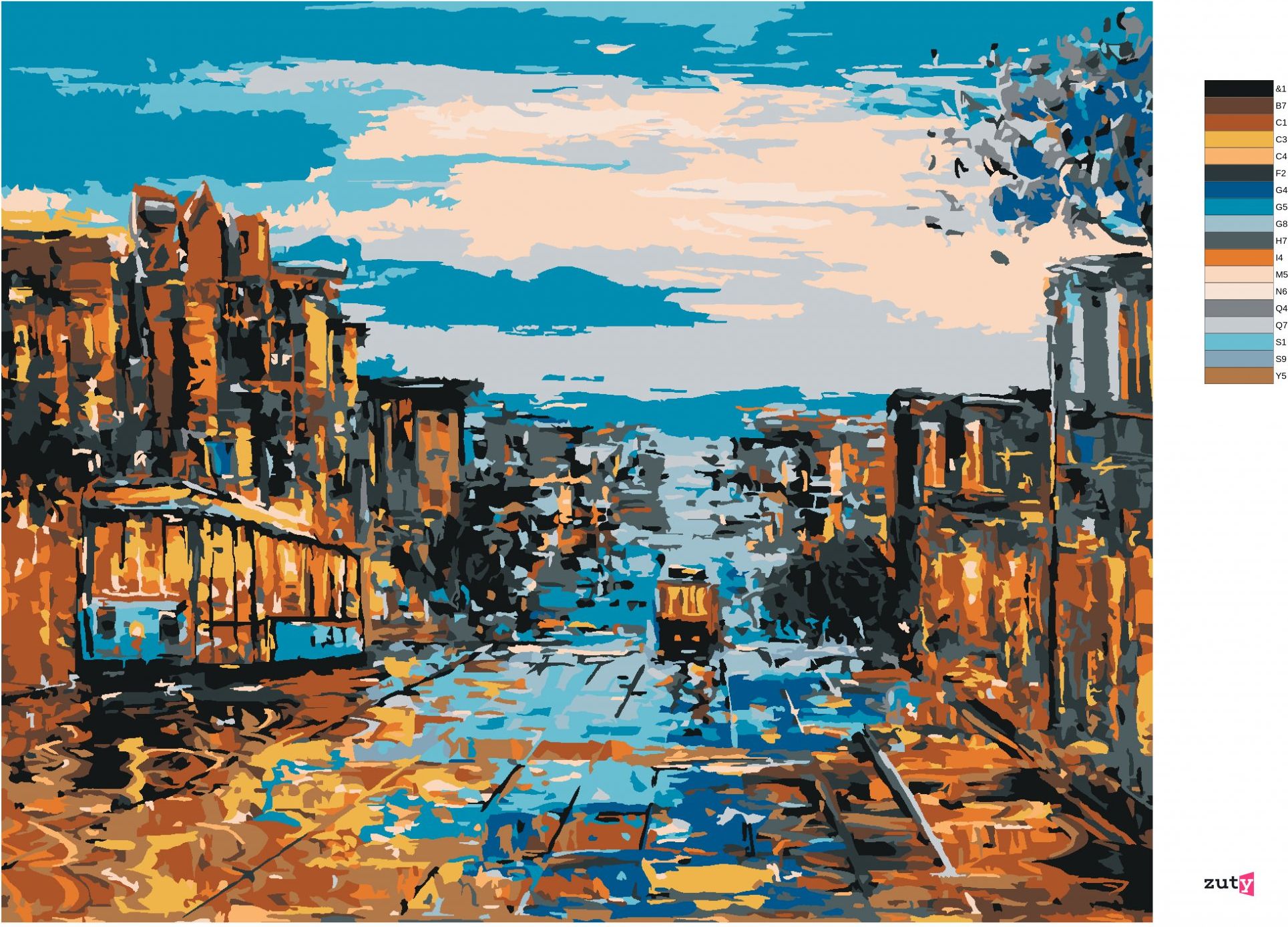 zuty Malování podle čísel - DOPRAVA V SAN FRANCISCU - Rozměr: 40x50 cm, Rámování: Varianta: bez rámu a bez vypnutí plátna - obrázek 8