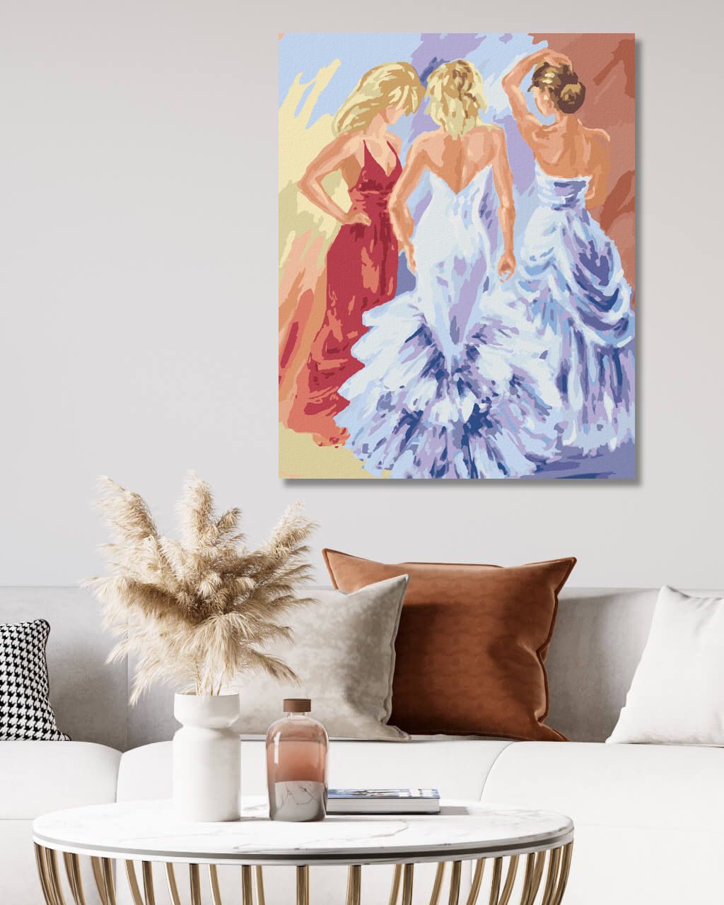 zuty Malování podle čísel - TŘI ŽENY NA PLESE - Rozměr: 40x50 cm, Rámování: Varianta: bez rámu a bez vypnutí plátna - obrázek 5