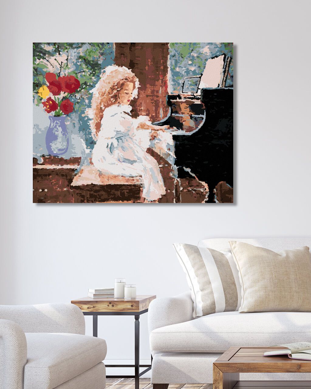 zuty Malování podle čísel - HOLČIČKA HRAJÍCÍ NA PIANO - Rozměr: 40x50 cm, Rámování: Varianta: vypnuté plátno na rám - obrázek 8