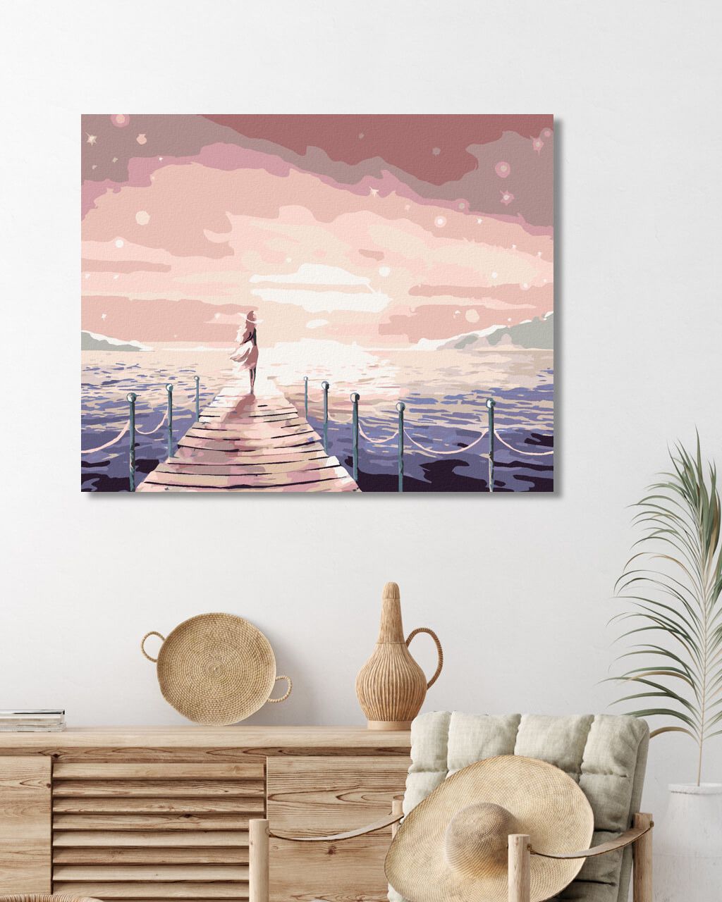 zuty Malování podle čísel - DÍVKA NA MOLU - Rozměr: 40x50 cm, Rámování: Varianta: vypnuté plátno na rám - obrázek 5