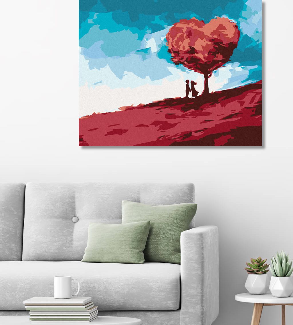 zuty Malování podle čísel - PUSA POD STROMEM VE TVARU SRDCE - Rozměr: 40x50 cm, Rámování: Varianta: bez rámu a bez vypnutí plátna - obrázek 10