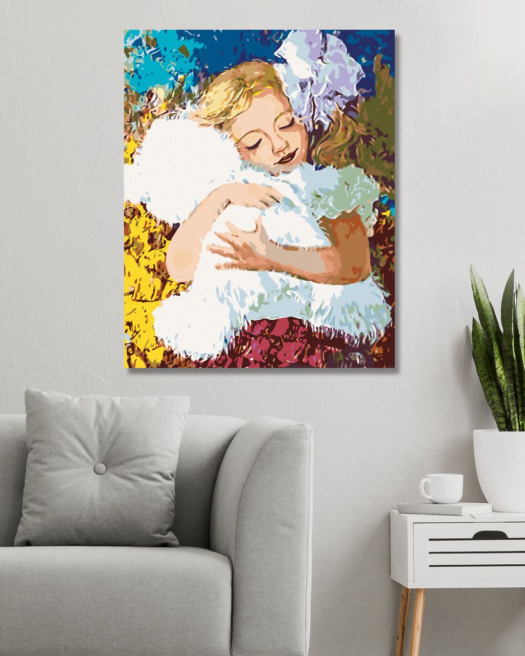 zuty Malování podle čísel - DÍVKA S PLYŠOVÝM MEDVÍDKEM - Rozměr: 40x50 cm, Rámování: Varianta: bez rámu a bez vypnutí plátna - obrázek 10