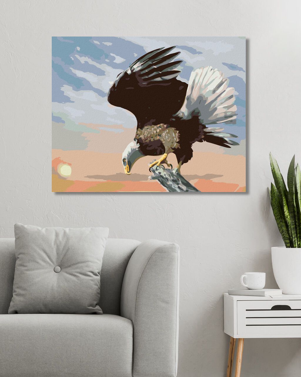 zuty Malování podle čísel - OREL ZA SOUMRAKU (D. RUSTY RUST) - Rozměr: 40x50 cm, Rámování: Varianta: vypnuté plátno na rám - obrázek 2