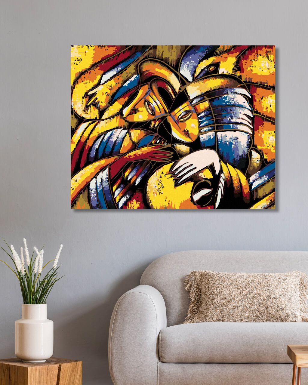 zuty Malování podle čísel - ABSTRAKTNÍ TVÁŘ ŽENY - Rozměr: 40x50 cm, Rámování: Varianta: vypnuté plátno na rám - obrázek 5