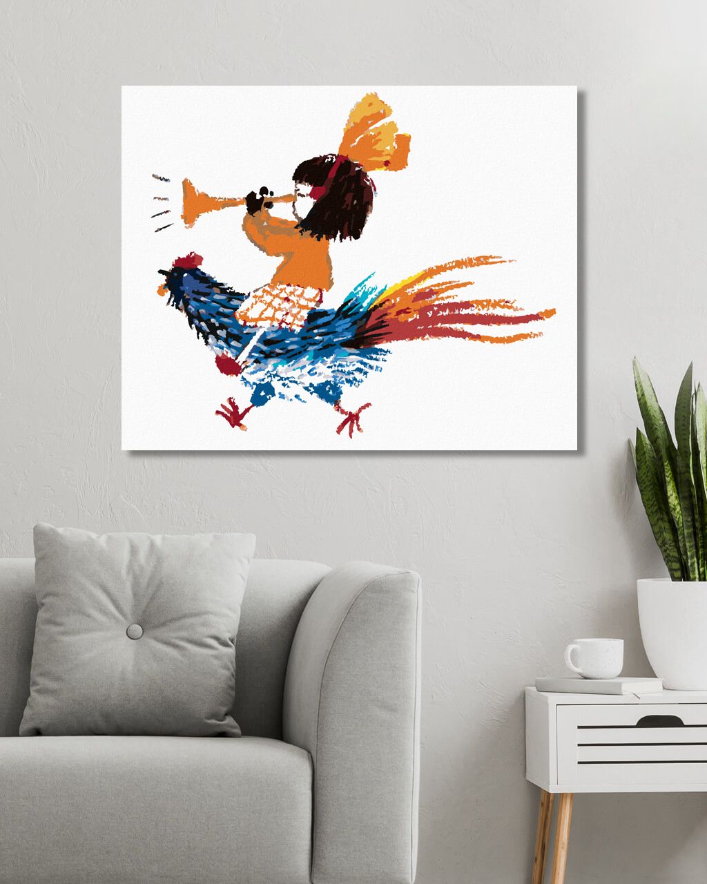 zuty Malování podle čísel - HOLČIČKA SEDÍCÍ NA KOHOUTOVI - Rozměr: 40x50 cm, Rámování: Varianta: bez rámu a bez vypnutí plátna - obrázek 8