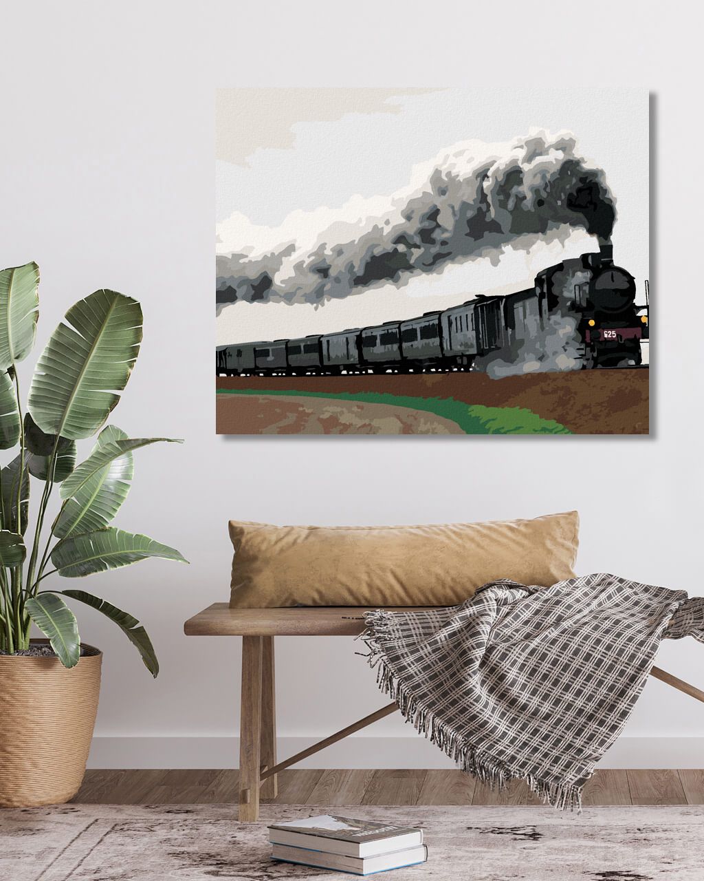 zuty Malování podle čísel - ČERNÝ PARNÍ VLAK - Rozměr: 40x50 cm, Rámování: Varianta: bez rámu a bez vypnutí plátna - obrázek 6