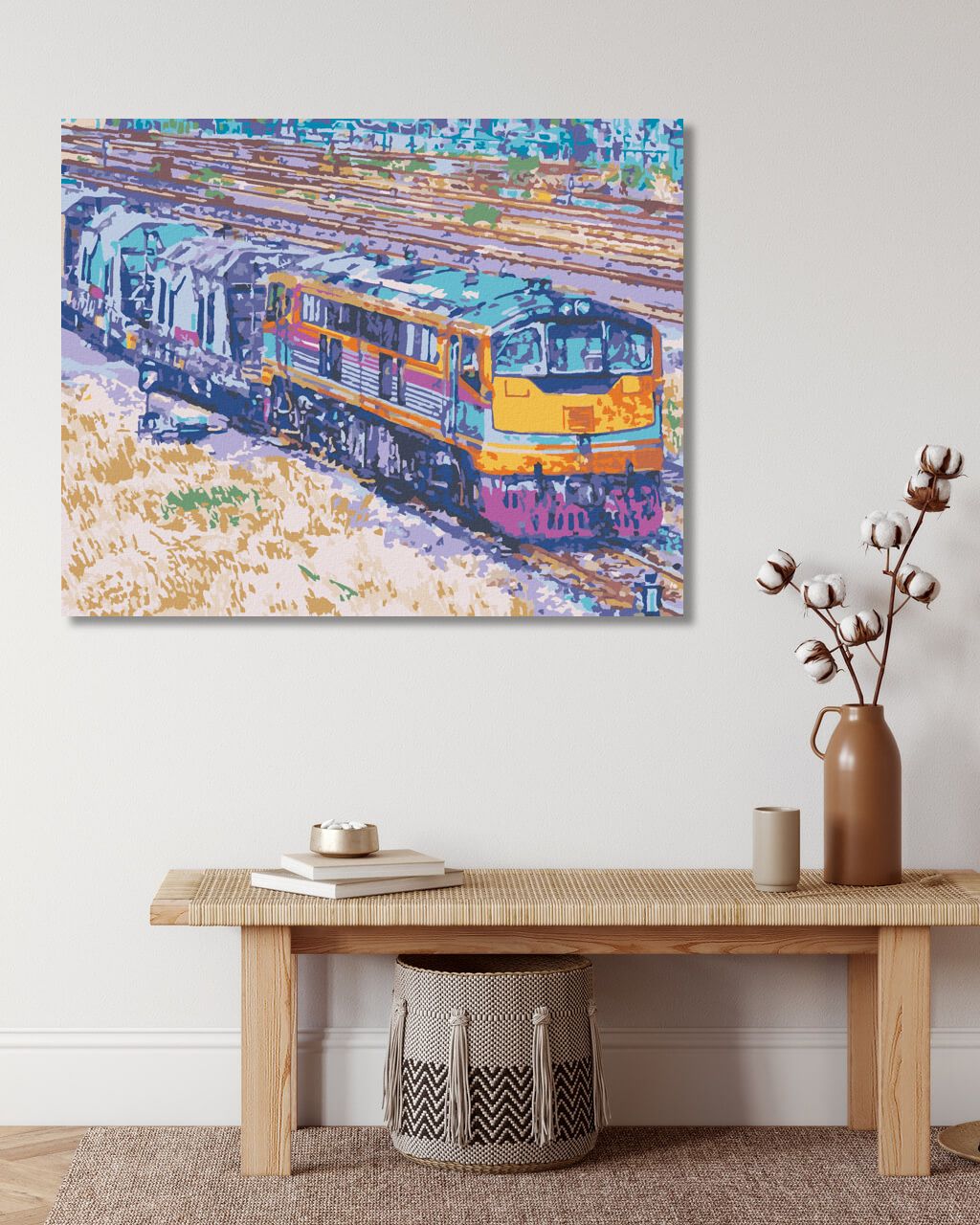 zuty Malování podle čísel - OBOUSMĚRNÝ VLAK PŘIJÍŽDĚJÍCÍ DO STANICE - Rozměr: 40x50 cm, Rámování: Varianta: bez rámu a bez vypnutí plátna - obrázek 3