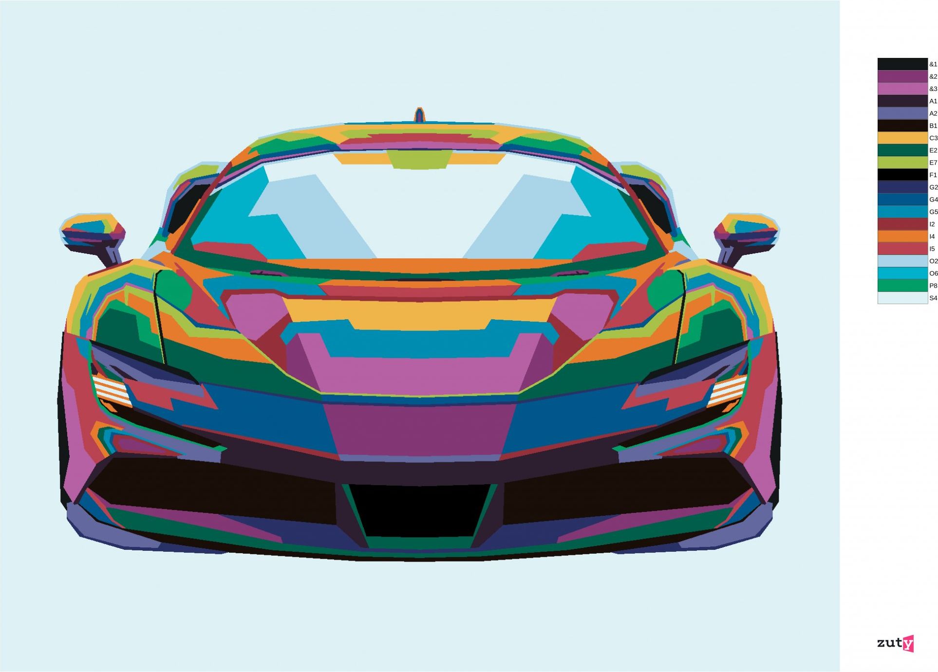 zuty Malování podle čísel - BAREVNÉ SPORTOVNÍ AUTO - Rozměr: 40x50 cm, Rámování: Varianta: bez rámu a bez vypnutí plátna - obrázek 10