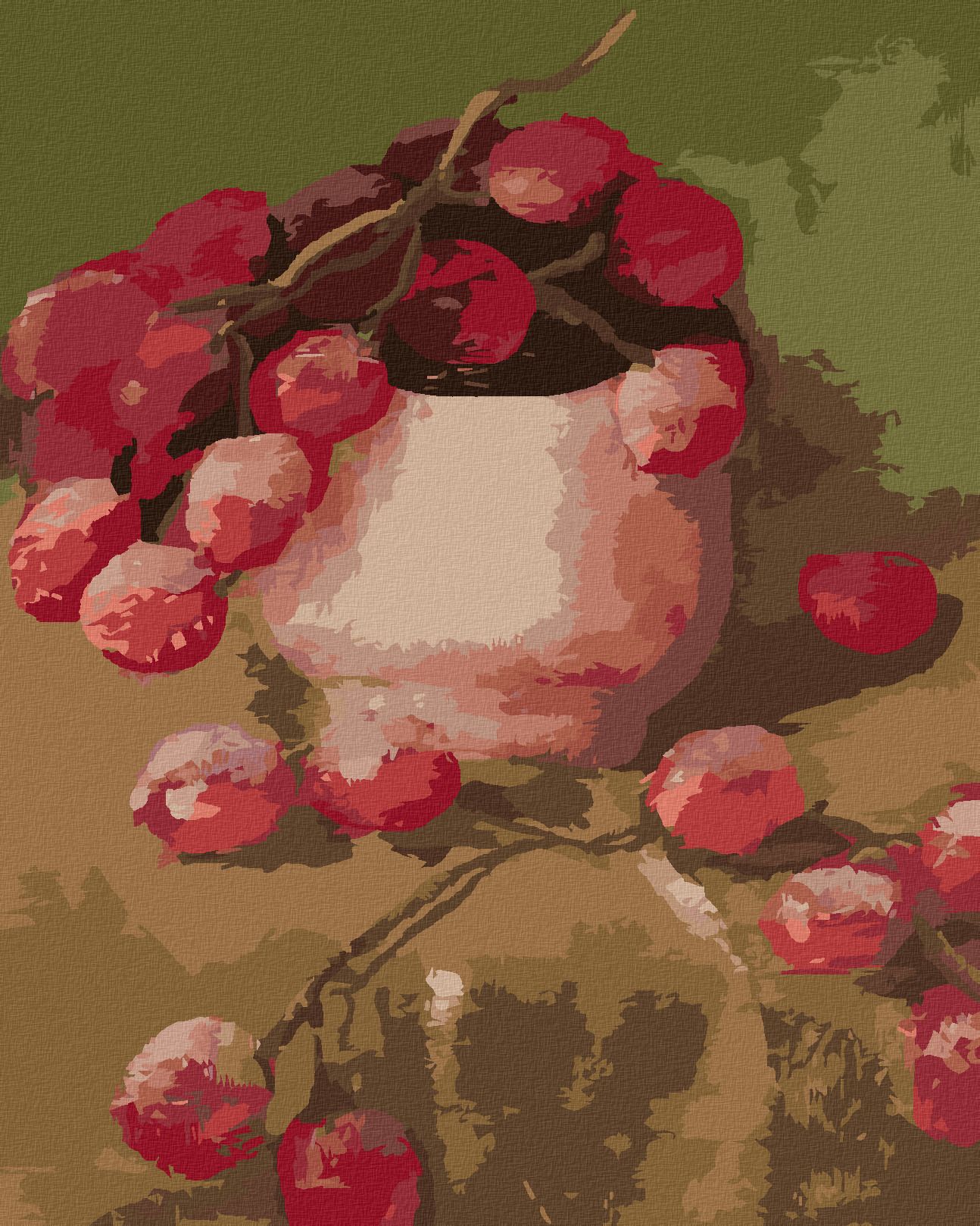 zuty Malování podle čísel - HROZNOVÉ VÍNO V MISCE - Rozměr: 40x50 cm, Rámování: Varianta: vypnuté plátno na rám - obrázek 1