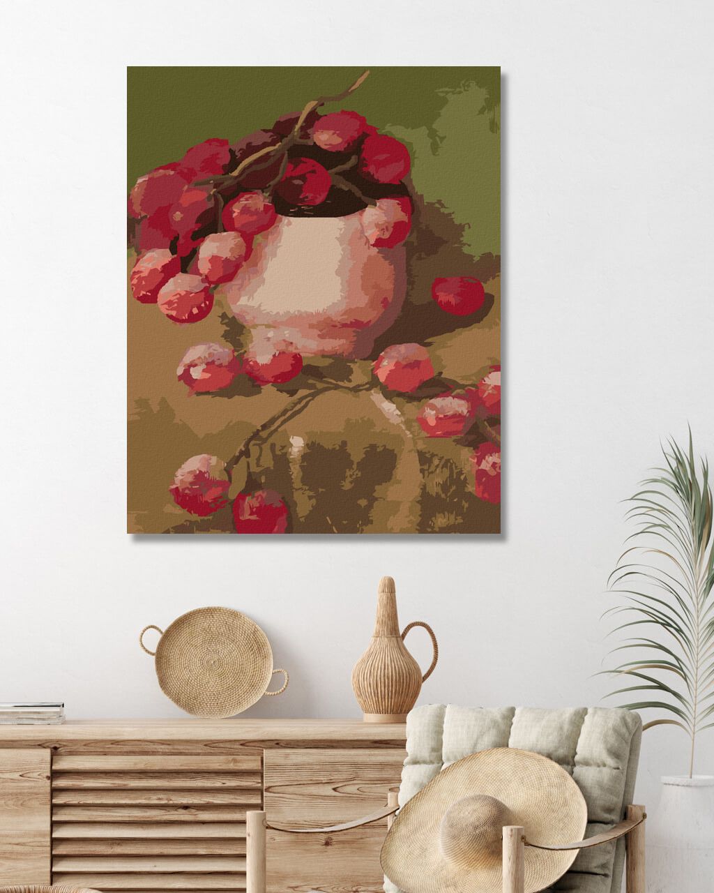 zuty Malování podle čísel - HROZNOVÉ VÍNO V MISCE - Rozměr: 40x50 cm, Rámování: Varianta: vypnuté plátno na rám - obrázek 3