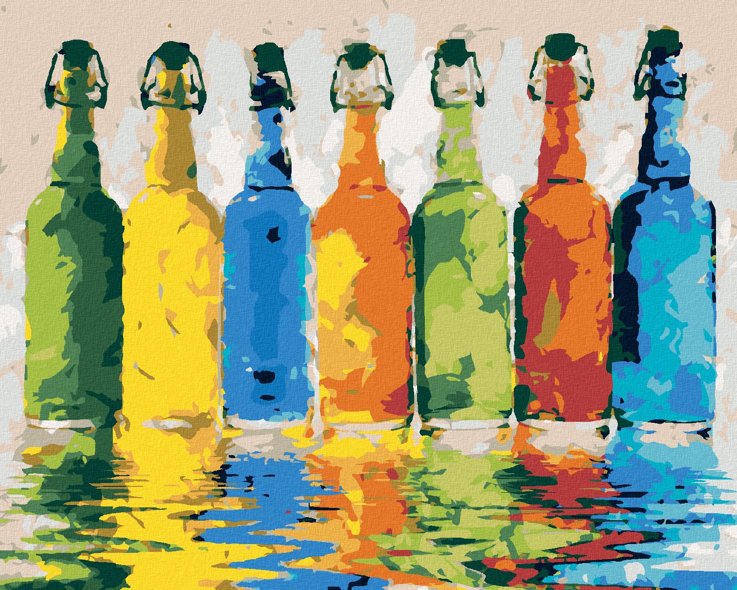 zuty Malování podle čísel - BAREVNÉ LÁHVE - Rozměr: 40x50 cm, Rámování: Varianta: bez rámu a bez vypnutí plátna - obrázek 1