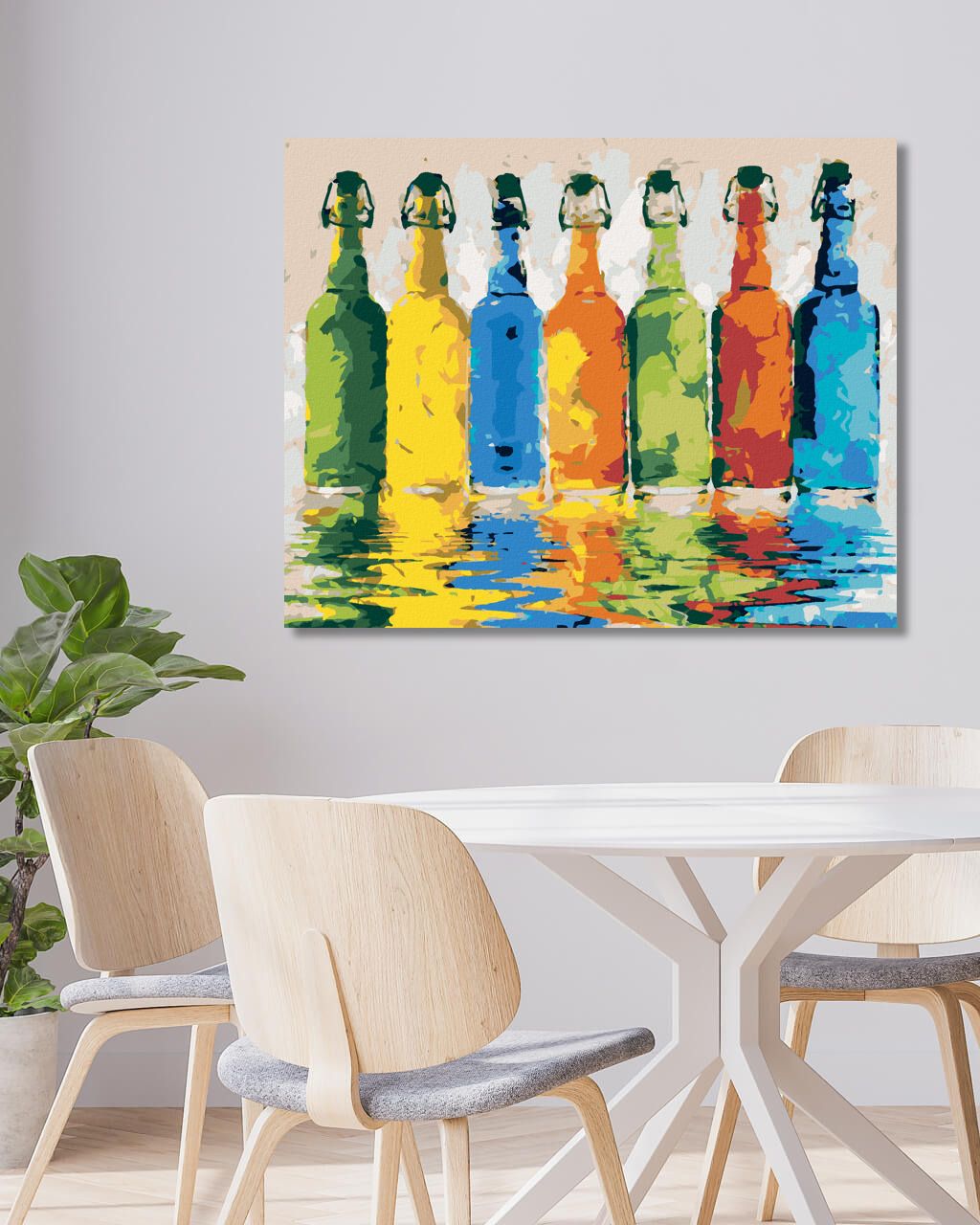 zuty Malování podle čísel - BAREVNÉ LÁHVE - Rozměr: 40x50 cm, Rámování: Varianta: bez rámu a bez vypnutí plátna - obrázek 7