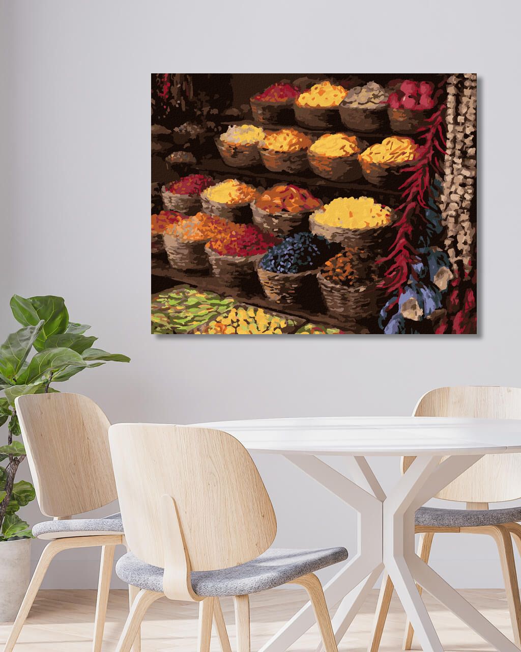 zuty Malování podle čísel - TRH S OVOCEM A ZELENINOU - Rozměr: 40x50 cm, Rámování: Varianta: vypnuté plátno na rám - obrázek 7