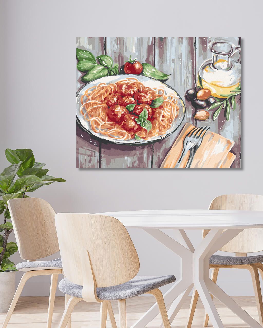 zuty Malování podle čísel - ŠPAGETY - Rozměr: 40x50 cm, Rámování: Varianta: vypnuté plátno na rám - obrázek 3
