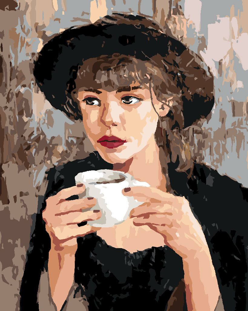 zuty Malování podle čísel - ŽENA S KÁVOU - Rozměr: 40x50 cm, Rámování: Varianta: vypnuté plátno na rám - obrázek 7