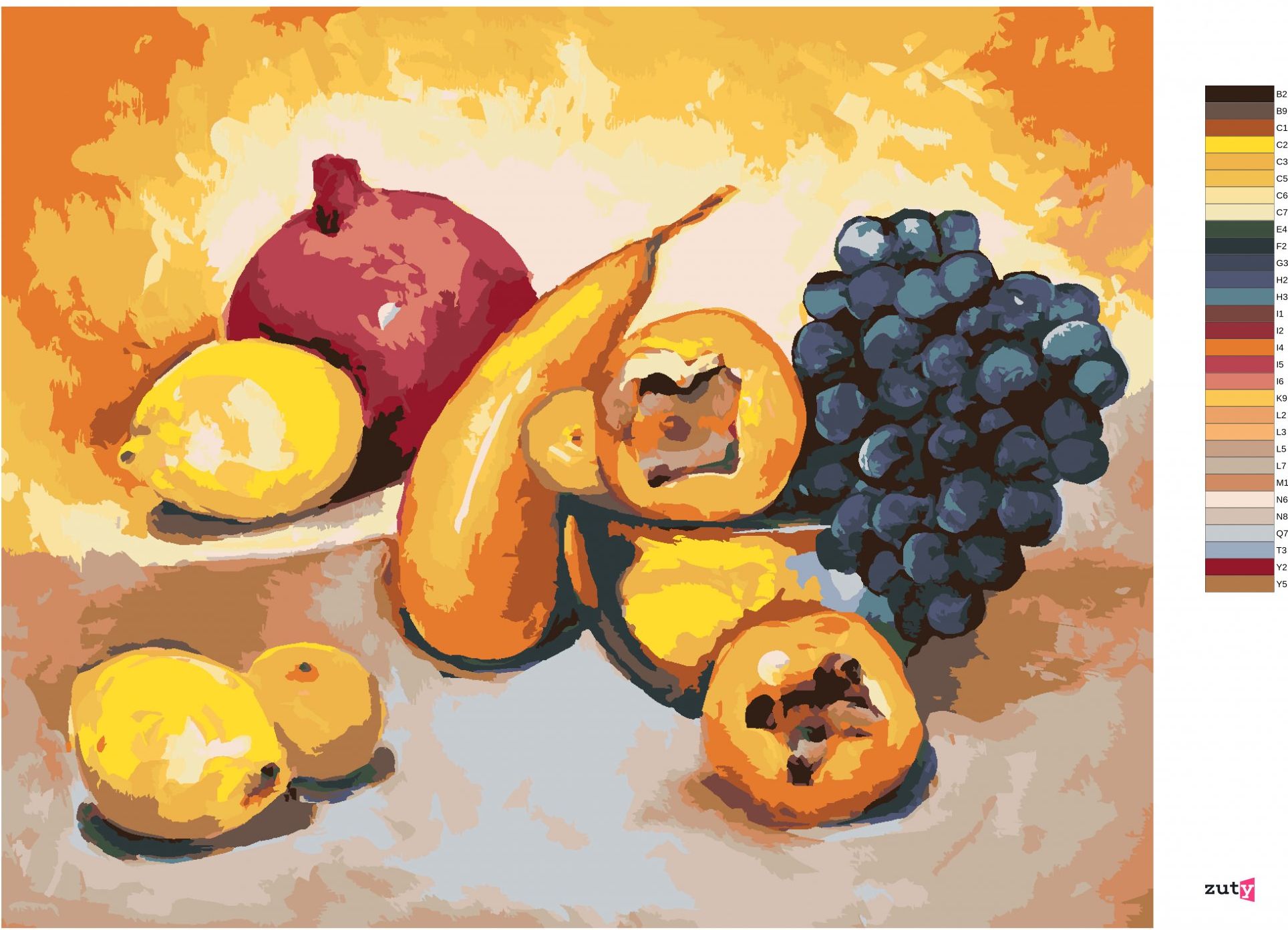 zuty Malování podle čísel - OVOCE - Rozměr: 40x50 cm, Rámování: Varianta: vypnuté plátno na rám - obrázek 5