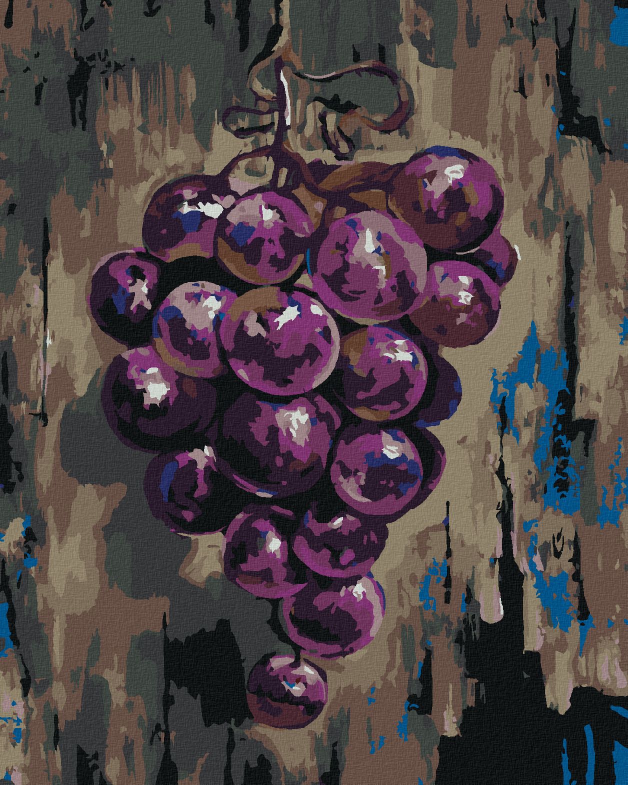 zuty Malování podle čísel - FIALOVÉ HROZNOVÉ VÍNO - Rozměr: 40x50 cm, Rámování: Varianta: bez rámu a bez vypnutí plátna - obrázek 1