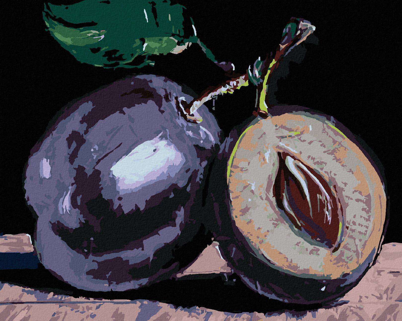 zuty Malování podle čísel - ŠVESTKY - Rozměr: 40x50 cm, Rámování: Varianta: bez rámu a bez vypnutí plátna - obrázek 1