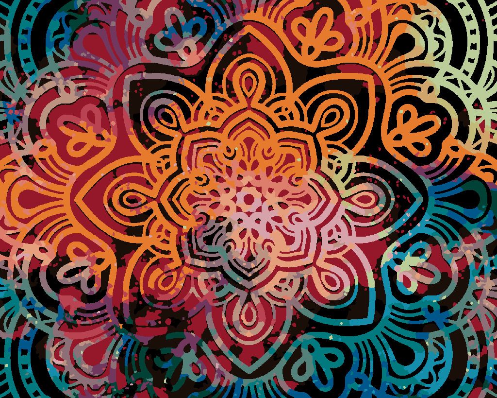zuty Malování podle čísel - ZÁŘIVÁ MANDALA - Rozměr: 40x50 cm, Rámování: Varianta: bez rámu a bez vypnutí plátna - obrázek 5