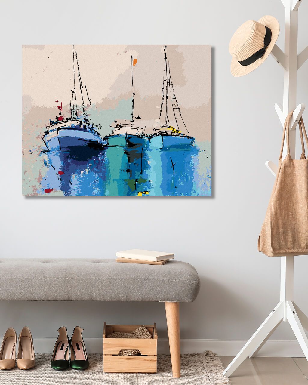 zuty Malování podle čísel - MODRÉ JACHTY - Rozměr: 40x50 cm, Rámování: Varianta: vypnuté plátno na rám - obrázek 10