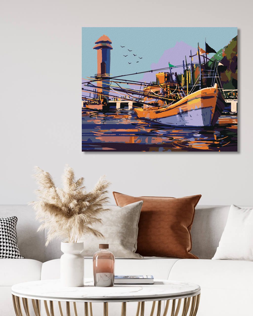 zuty Malování podle čísel - VELKÁ RYBÁŘSKÁ LOĎ - Rozměr: 40x50 cm, Rámování: Varianta: vypnuté plátno na rám - obrázek 4