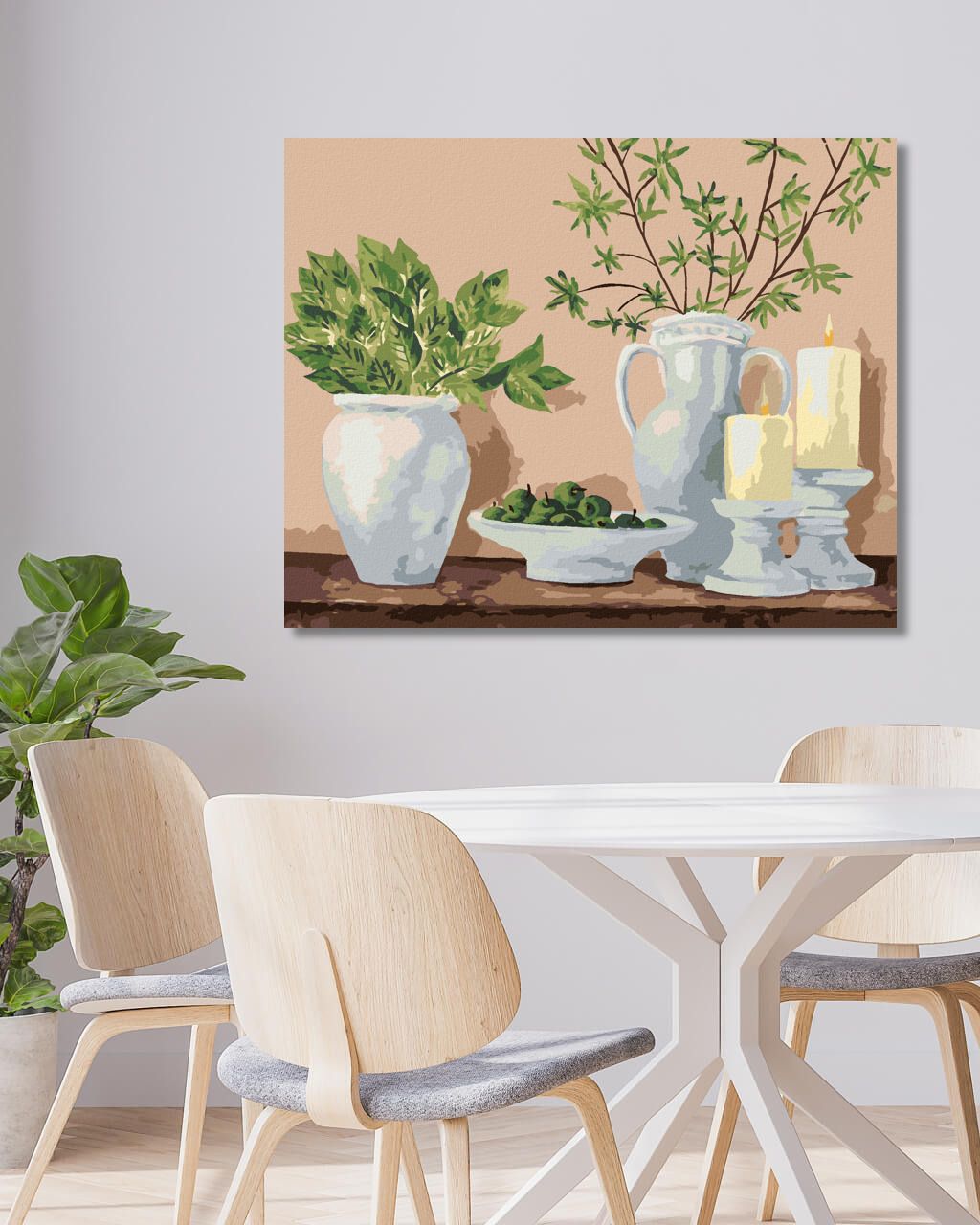 zuty Malování podle čísel - MODERNÍ KERAMIKA V JEMNÝCH ODSTÍNECH - Rozměr: 40x50 cm, Rámování: Varianta: bez rámu a bez vypnutí plátna - obrázek 4