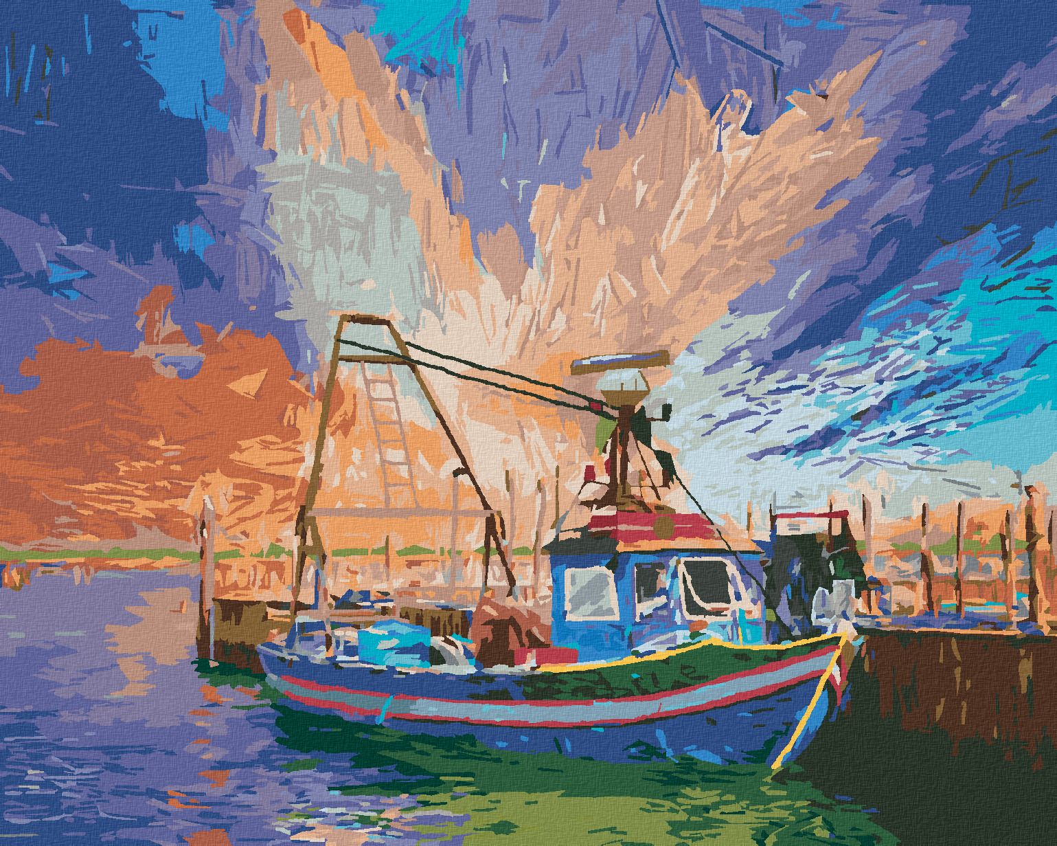 zuty Malování podle čísel - ITALSKÁ RYBÁŘSKÁ LOĎ V ITÁLII - Rozměr: 40x50 cm, Rámování: Varianta: vypnuté plátno na rám - obrázek 1