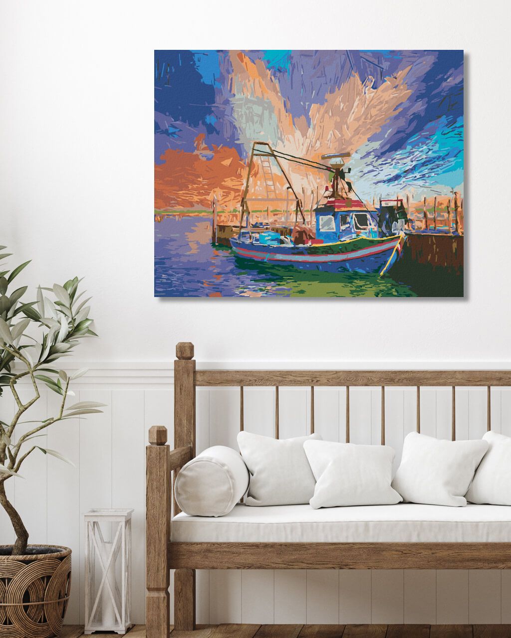 zuty Malování podle čísel - ITALSKÁ RYBÁŘSKÁ LOĎ V ITÁLII - Rozměr: 40x50 cm, Rámování: Varianta: vypnuté plátno na rám - obrázek 6