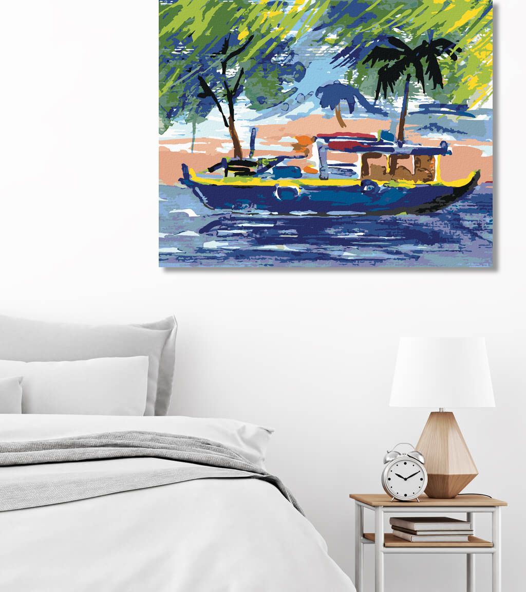 zuty Malování podle čísel - VÝLETNÍ LOĎ - Rozměr: 40x50 cm, Rámování: Varianta: vypnuté plátno na rám - obrázek 3