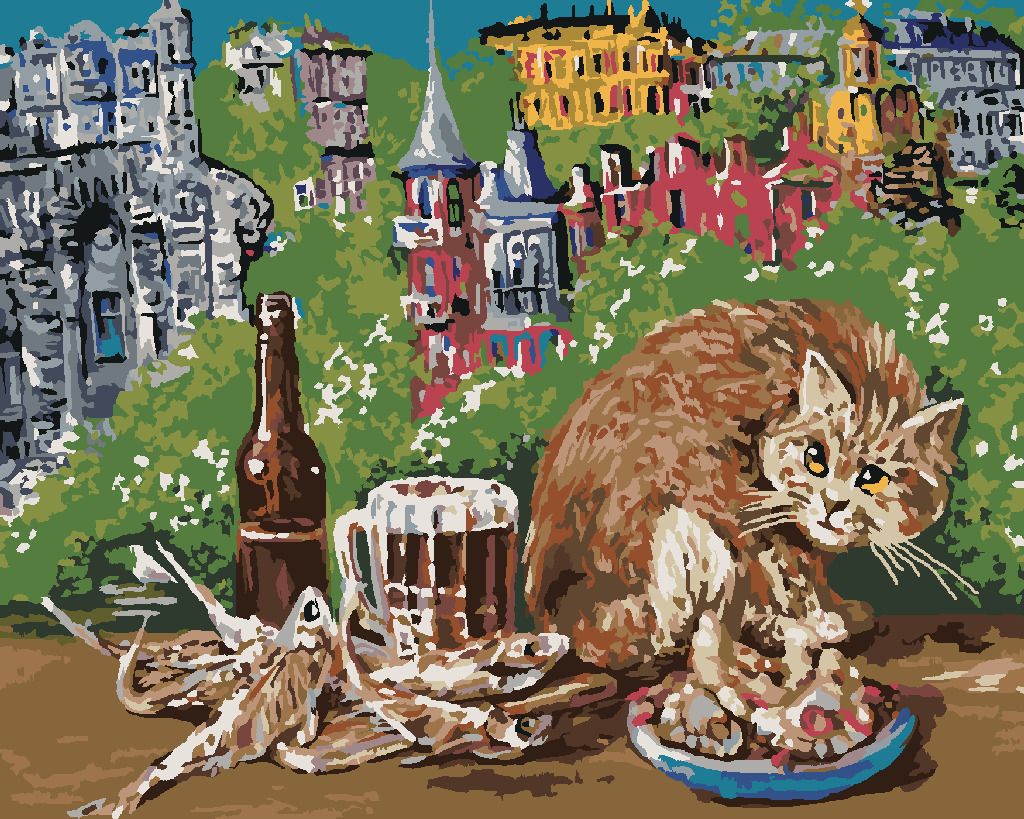 zuty Malování podle čísel - KOČKA S JÍDLEM NA STOLE - Rozměr: 40x50 cm, Rámování: Varianta: bez rámu a bez vypnutí plátna - obrázek 10