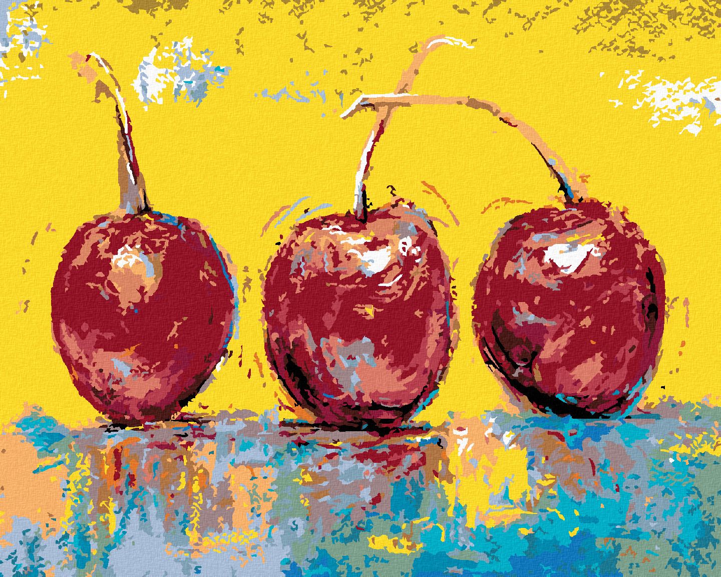 zuty Malování podle čísel - TŘI TŘEŠNĚ - Rozměr: 40x50 cm, Rámování: Varianta: vypnuté plátno na rám - obrázek 1