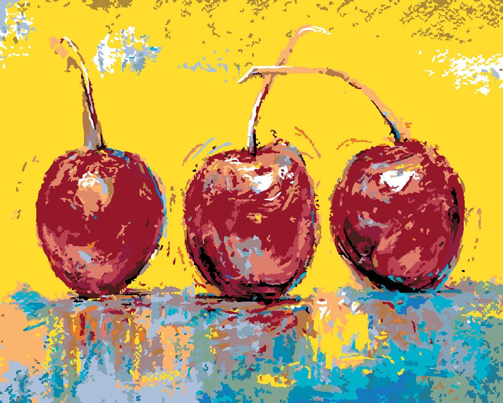 zuty Malování podle čísel - TŘI TŘEŠNĚ - Rozměr: 40x50 cm, Rámování: Varianta: vypnuté plátno na rám - obrázek 8