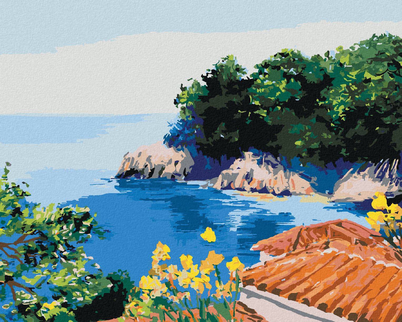 zuty Malování podle čísel - LETNÍ DŮM V ZÁTOCE - Rozměr: 40x50 cm, Rámování: Varianta: vypnuté plátno na rám - obrázek 1
