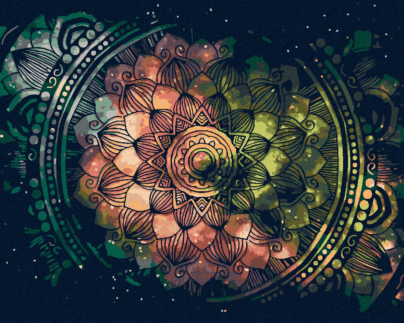 zuty Malování podle čísel - VESMÍRNÁ MANDALA - Rozměr: 40x50 cm, Rámování: Varianta: vypnuté plátno na rám - obrázek 1