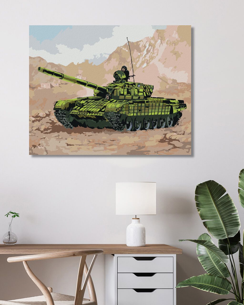 zuty Malování podle čísel - TANK VE VÁLCE V HORÁCH - Rozměr: 40x50 cm, Rámování: Varianta: vypnuté plátno na rám - obrázek 7